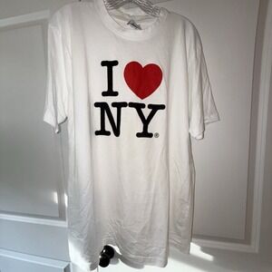 I Love NY T Shirt White Graphic Tee NYC Tourist Logo XL Unisex
